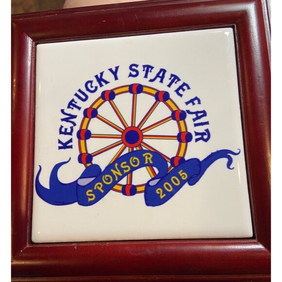 Trinket Box Kentucky State Fair 2005 Sponsor Wooden W/Ferris Wheel Design 6x6x3 - Picture 5 of 5